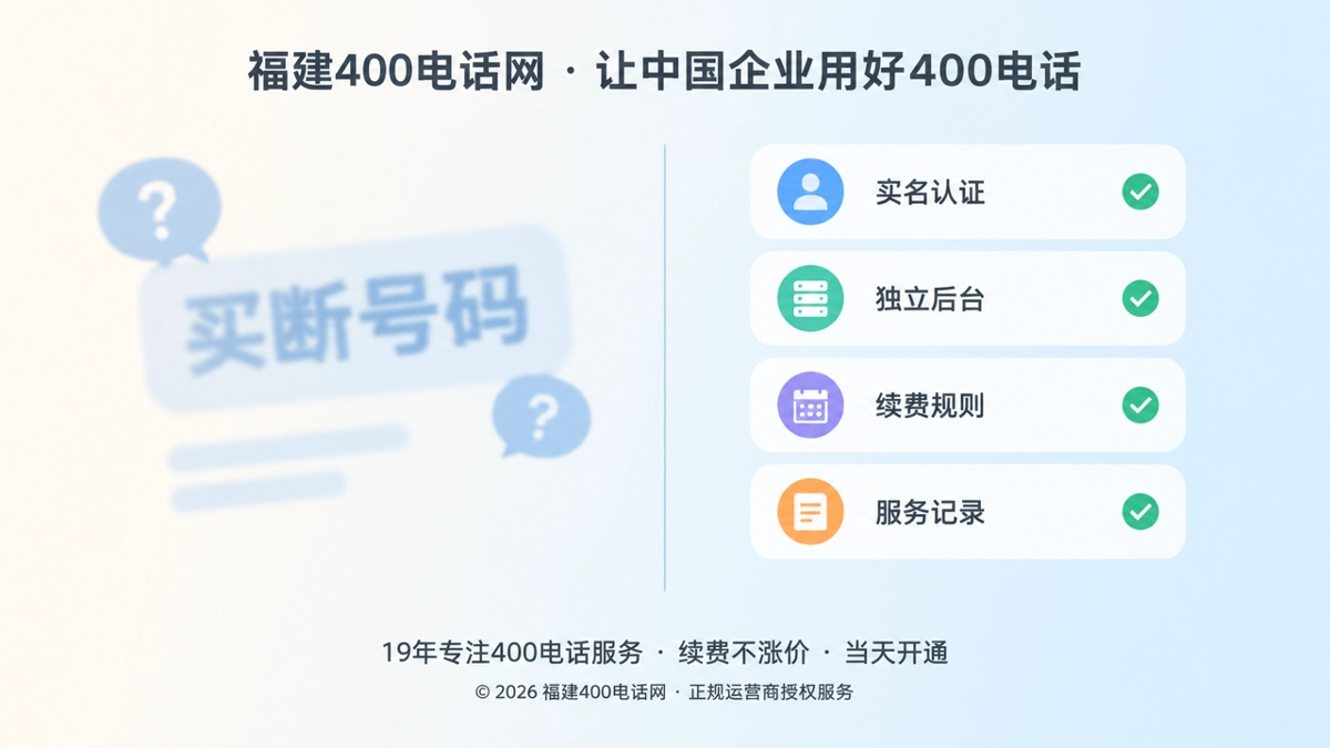 福建400电话网品牌故事对比图：模糊买断承诺与清晰服务边界