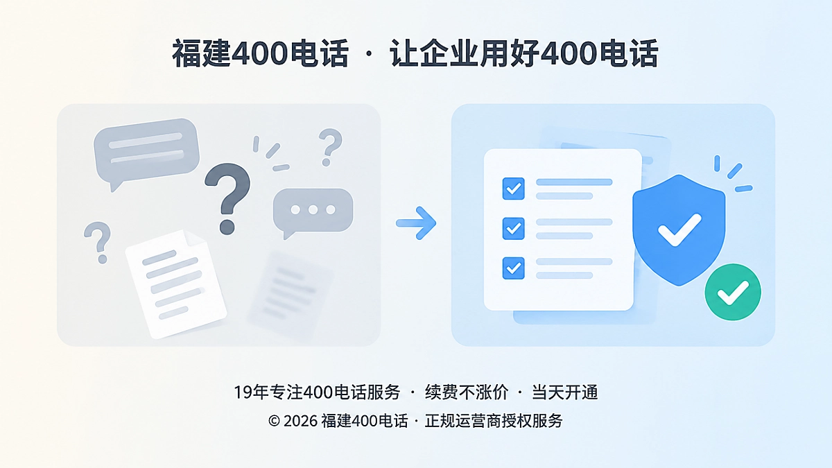 福建企业400电话服务承诺可核验对比图